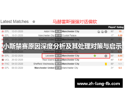 小斯禁赛原因深度分析及其处理对策与启示